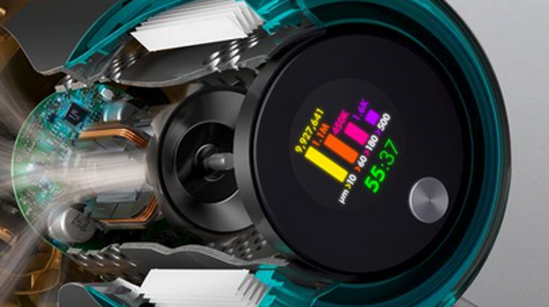 Image of the display showing the different dirt types